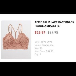 Arie palm lace nude bralette - never worn